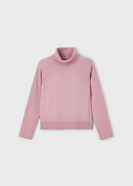 Mayoral winter sweater meisjes - roze - coltrui - gebreid afbeelding