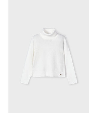 Mayoral winter sweater meisjes - wit - coltrui - gebreid