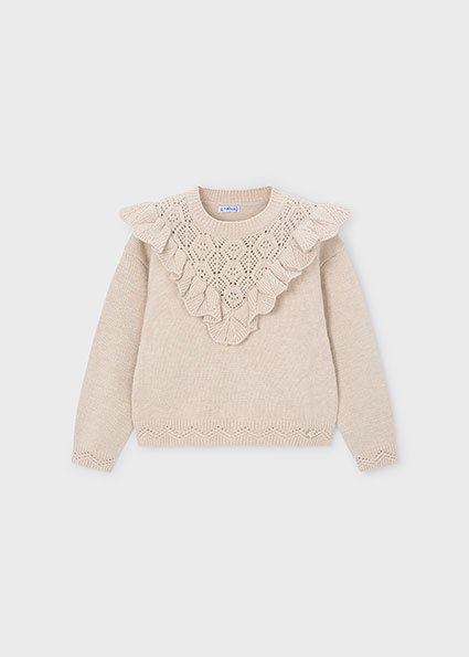 Mayoral winter sweater meisjes - zand - gebreid afbeelding