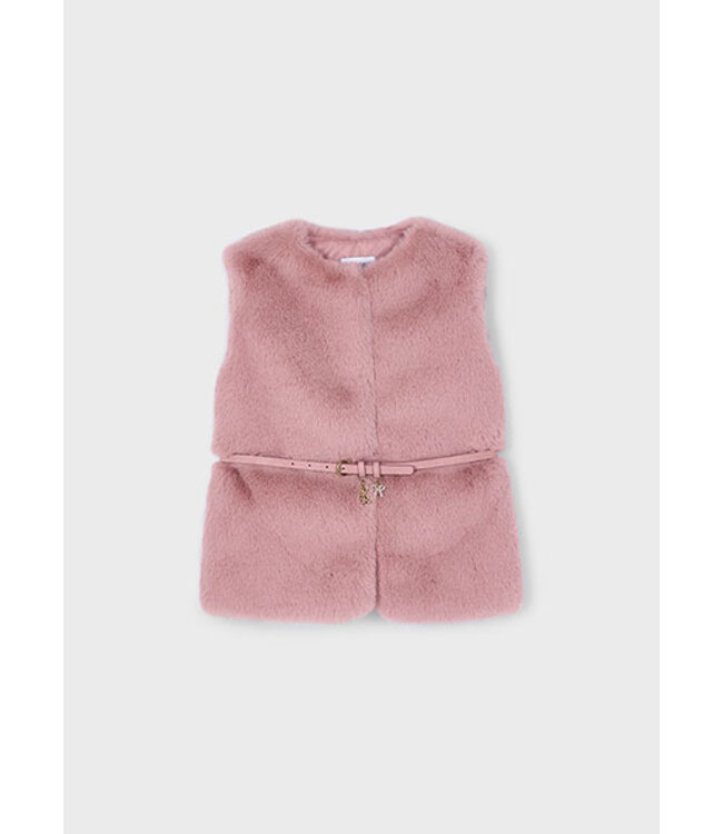 Mayoral winter vest meisjes - roze - met riem