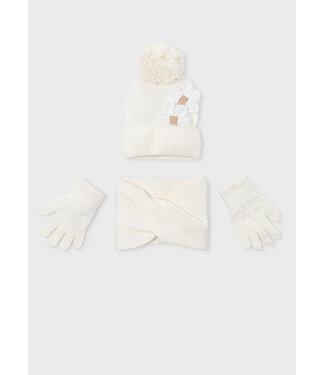 Mayoral winter muts-sjaal set meisjes - bruin - zand