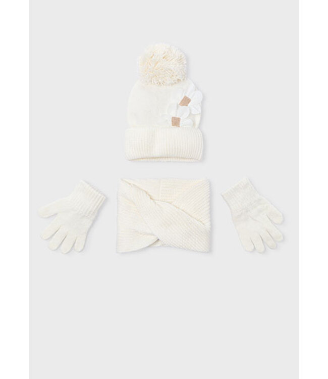 Mayoral winter muts-sjaal set meisjes - bruin - zand