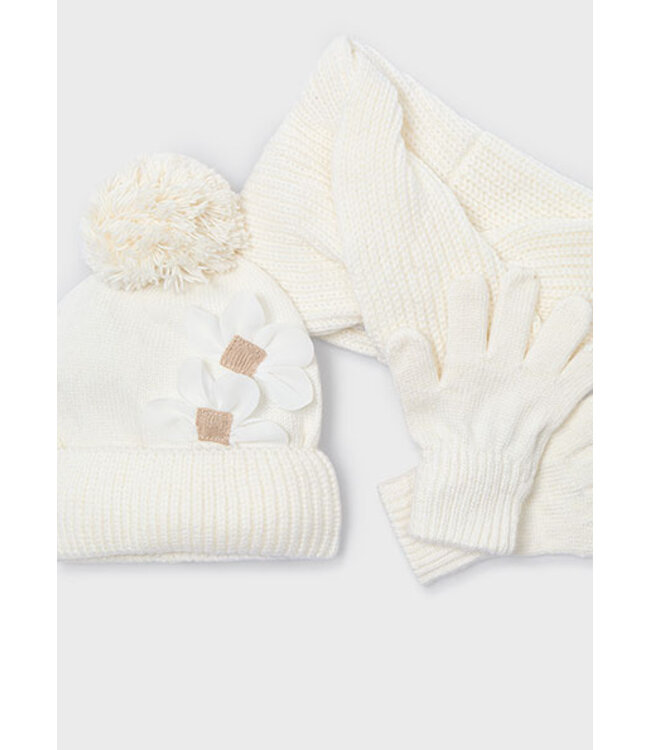 Mayoral winter muts-sjaal set meisjes - bruin - zand