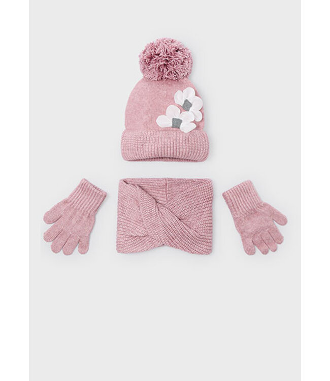Mayoral winter muts-sjaal set meisjes - roze