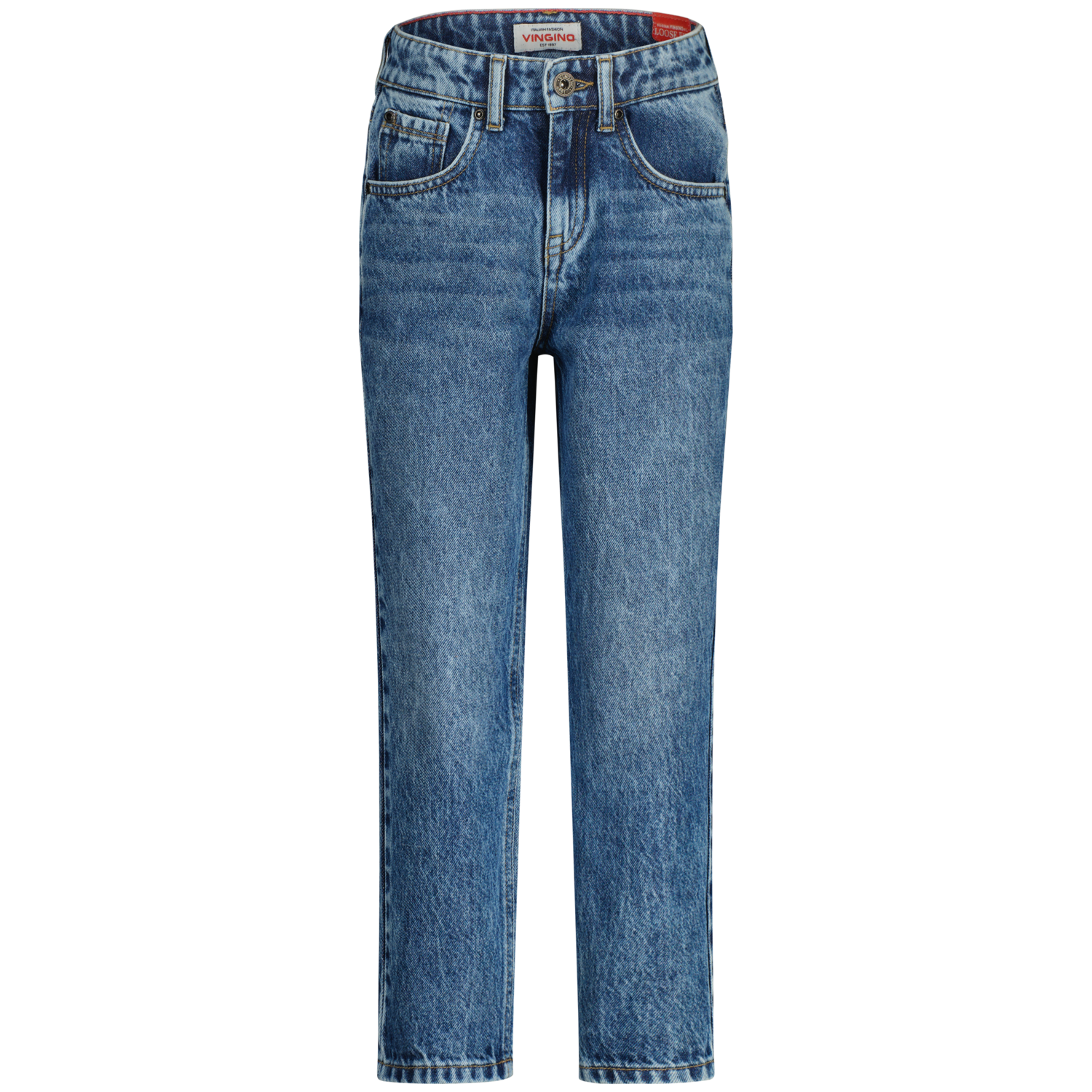 Vingino winter jeansbroek jongens - blauw - Castiano - loose fit afbeelding