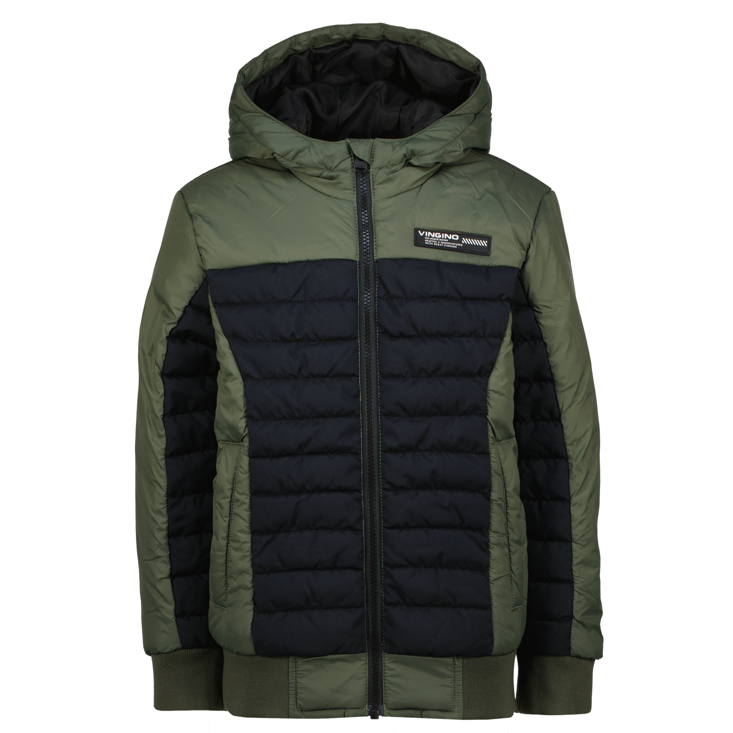 Vingino winter winterjas jongens groen Taceon capuchon - Main Image