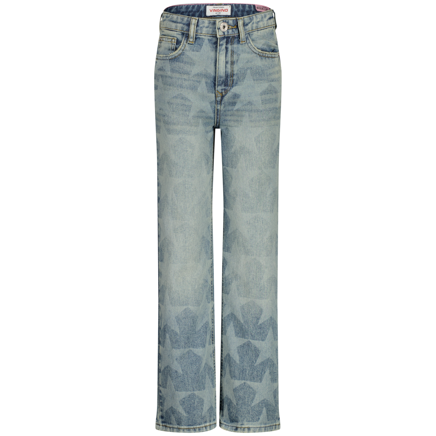 Vingino winter jeansbroek meisjes - blauw - Cato Laser Star - wide leg fit afbeelding
