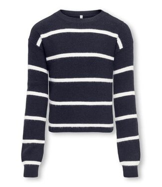 Kids ONLY winter sweater meisjes - blauw - KogFranca - loose fit, gebreid