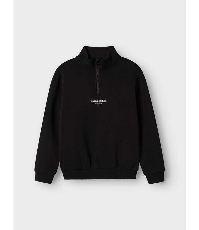Name it winter sweater jongens - zwart - regular fit, zip - NkmBrody