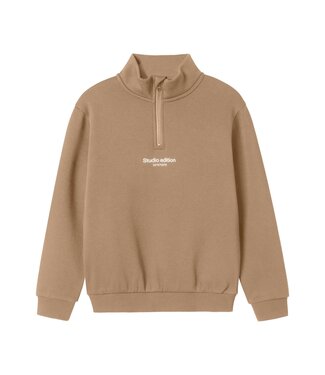 Name it winter sweater jongens - taupe - regular fit, zip - NkmBrody