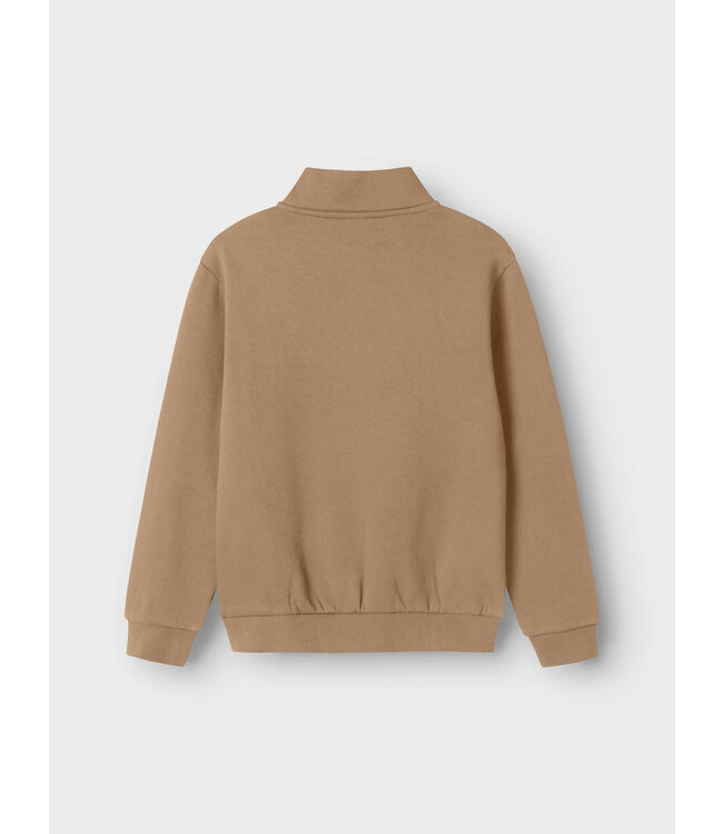 Name it winter sweater jongens - taupe - regular fit, zip - NkmBrody