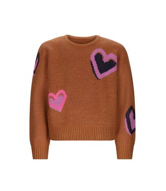 B.Nosy winter sweater meisjes -Almond - Khloe - gebreid, jacquard