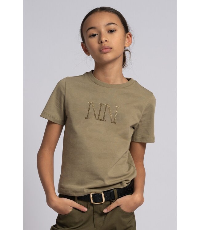 Nik&Nik winter t-shirt meisjes - groen - Stud