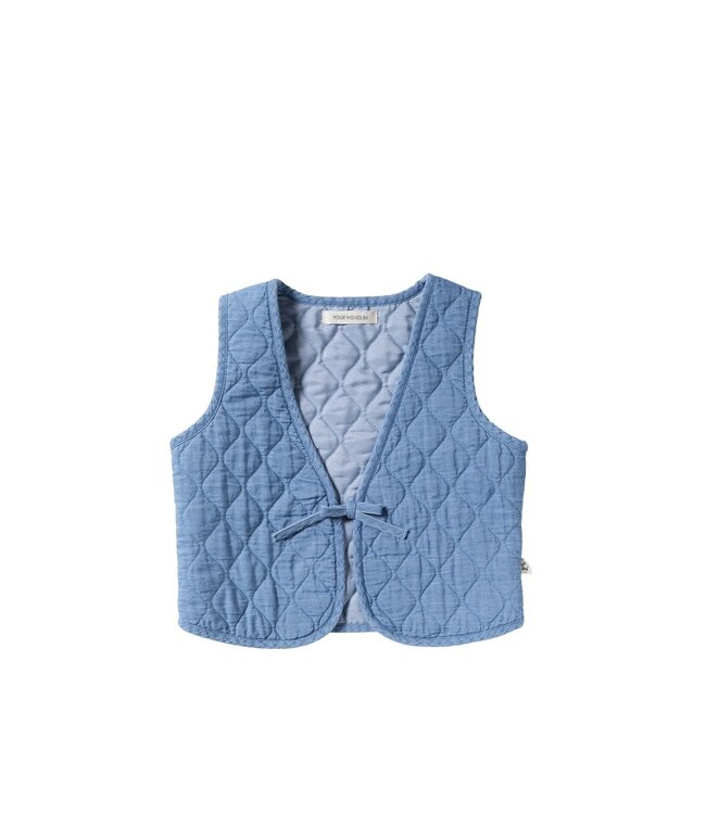 Your wishes winter gilet meisjes - blauw - denim, gewatteerd