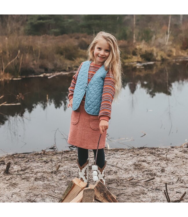 Your wishes winter gilet meisjes - blauw - denim, gewatteerd