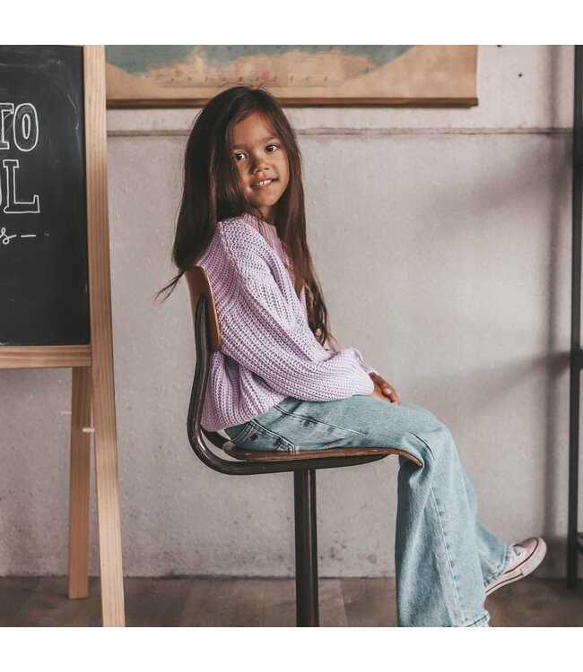 Your wishes winter jeansbroek meisjes - blauw - wide leg fit