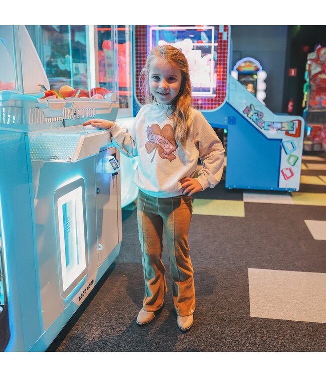 Your wishes winter flare legging meisjes - bruin - velvet, jersey