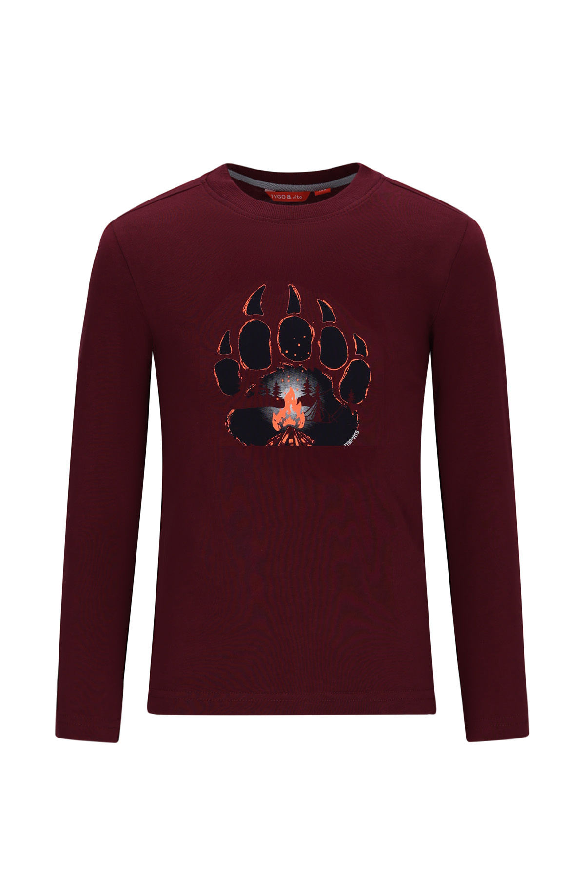 Tygo & Vito winter t-shirt jongens - bordeaux rood - Max - longsleeve afbeelding