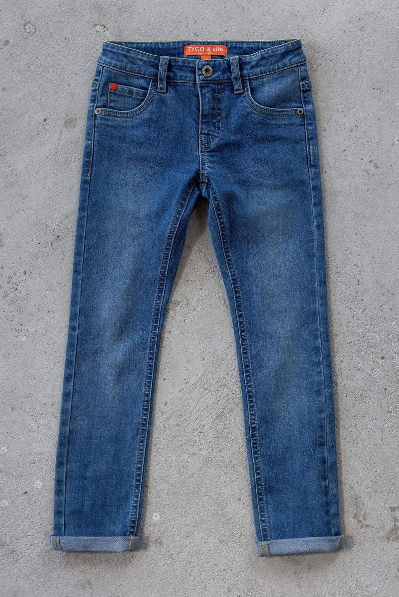 Tygo & Vito winter jeans broek jongens - blauw - slim fit afbeelding