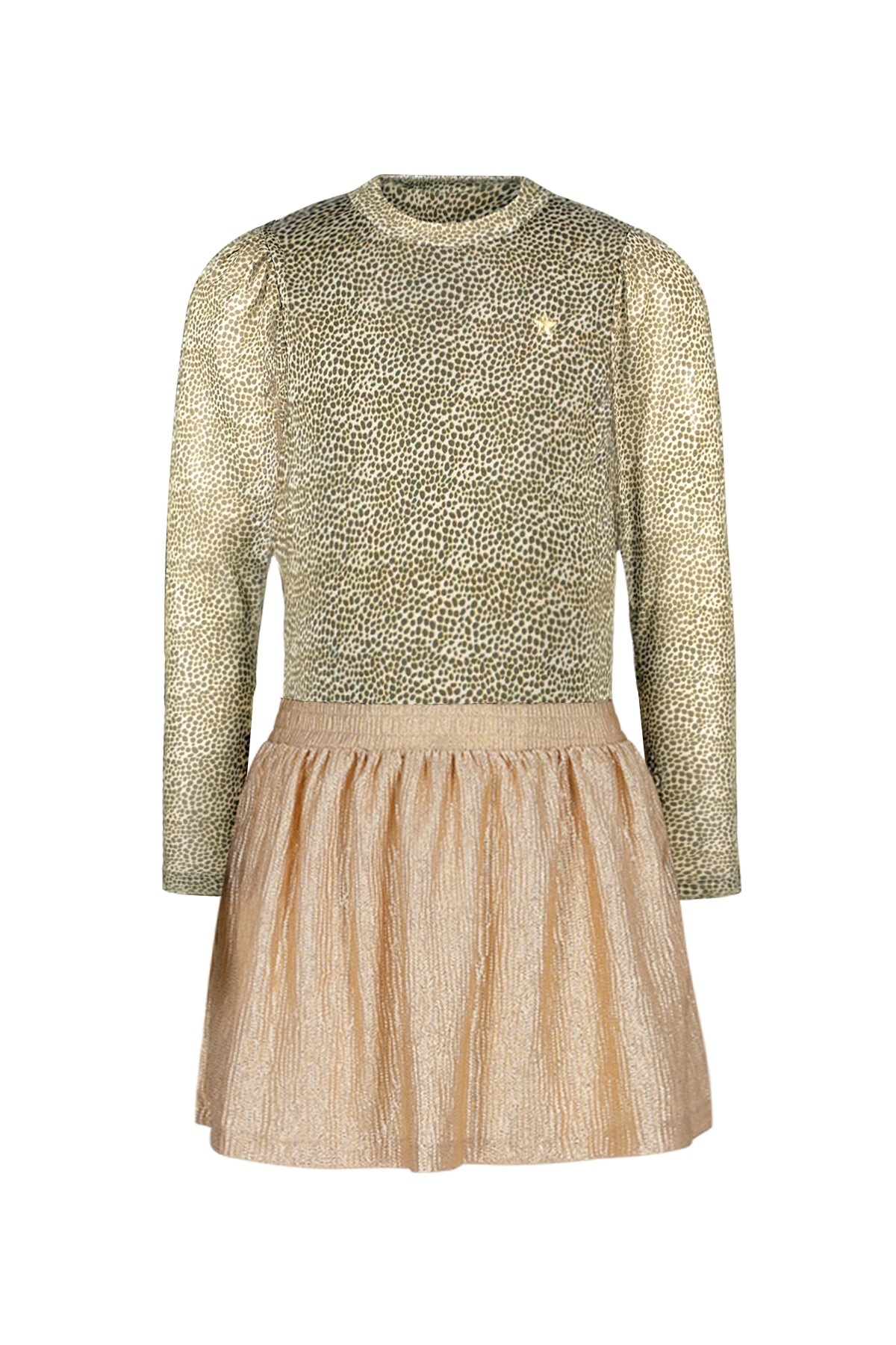 Like Flo winter jurk meisjes - zand - Mira - mesh top + metallic rok afbeelding