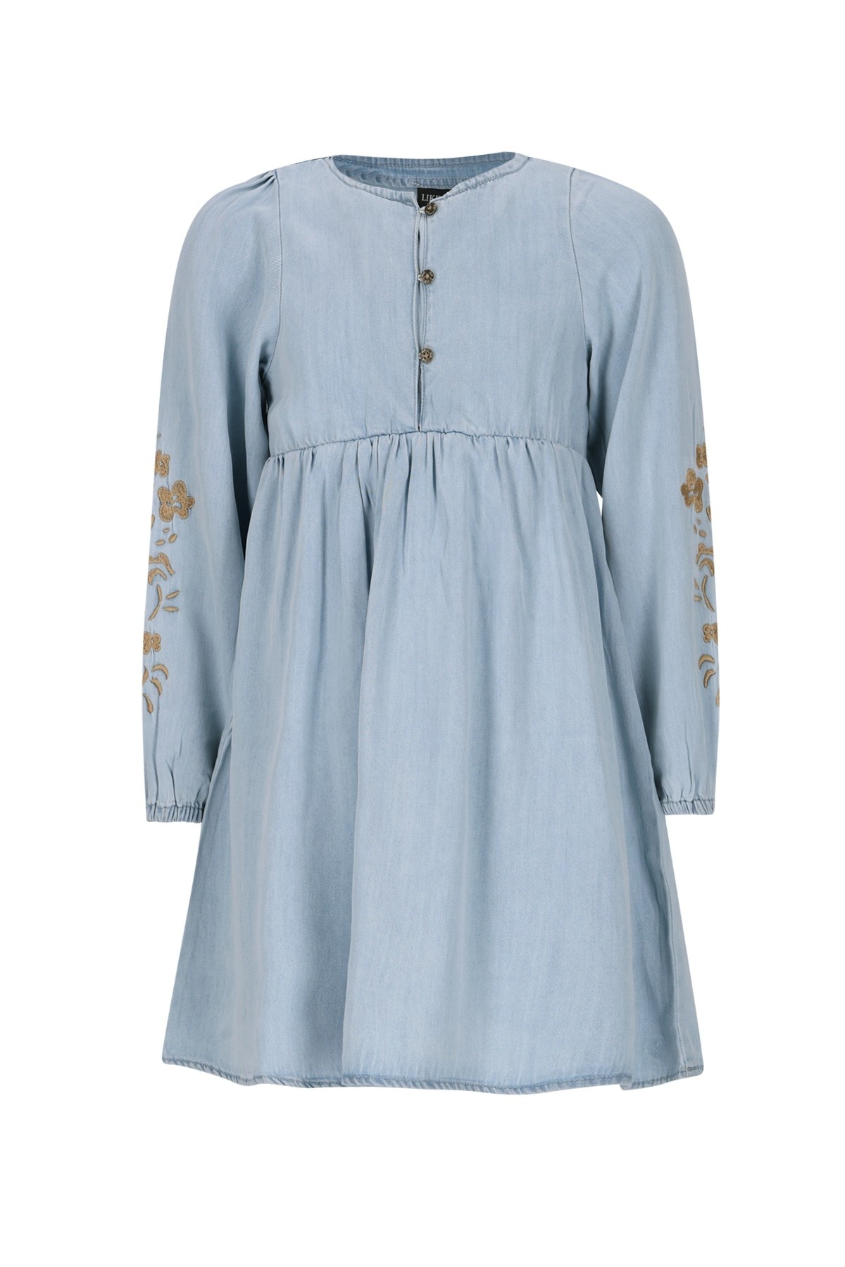 Like Flo winter jurk meisjes - blauw - Mischa - chambrey - borduursel op mouw afbeelding