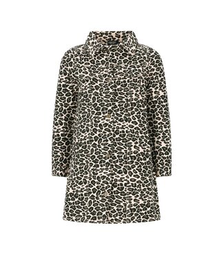 Like Flo winter jurk meisjes - blauwbeige - Mala - jeansknoop sluiting