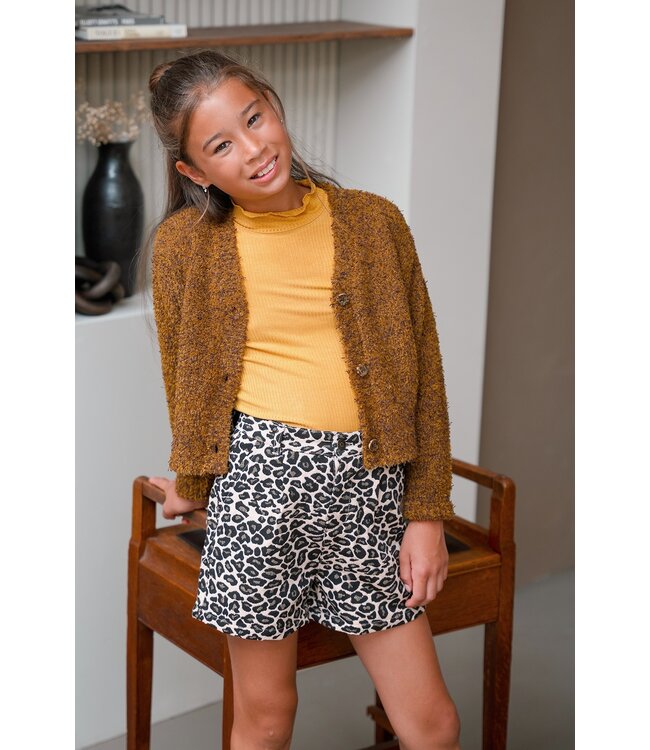 Like Flo winter short meisjes - blauw/beige - Fini - geweven