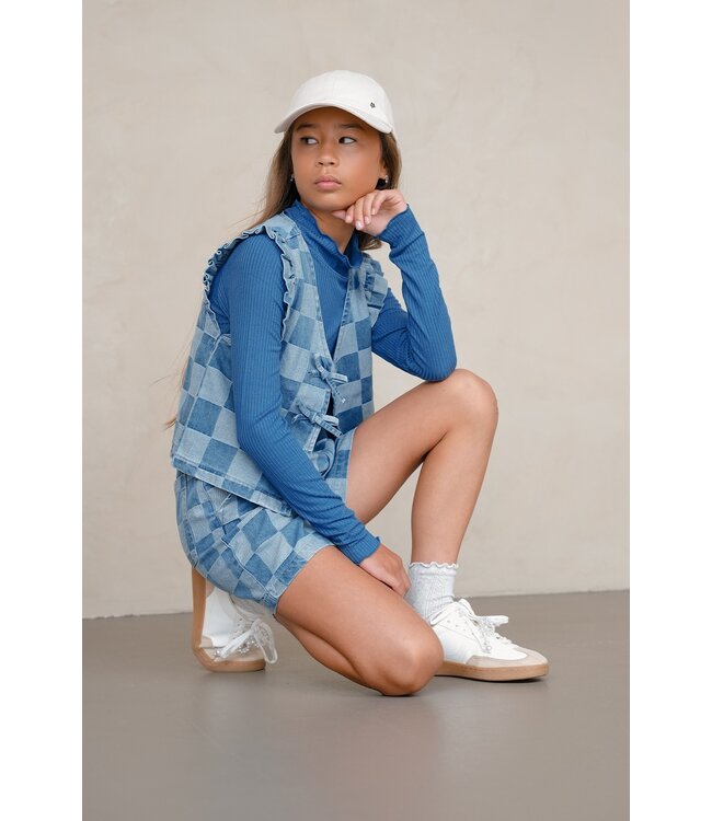 Like Flo winter short meisjes - blauw - Fini - geweven