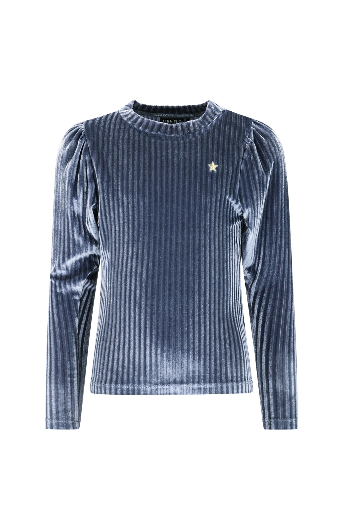 Like Flo winter velvet top meisjes - blauw - Esmay afbeelding