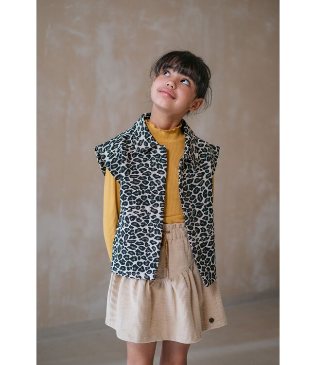 Like Flo winter t-shirt meisjes - geel - Eef - rib - col