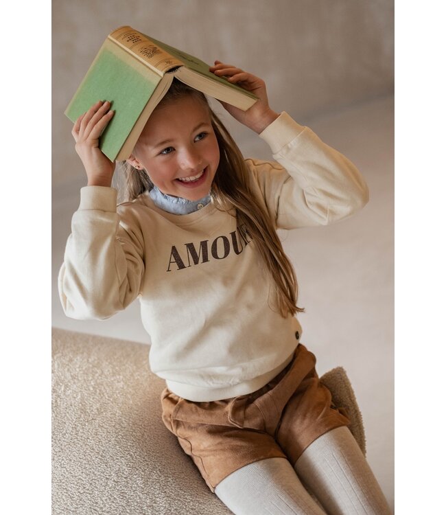 Like Flo winter sweater meisjes - beige - Danee - print