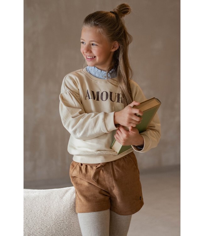 Like Flo winter sweater meisjes - beige - Danee - print