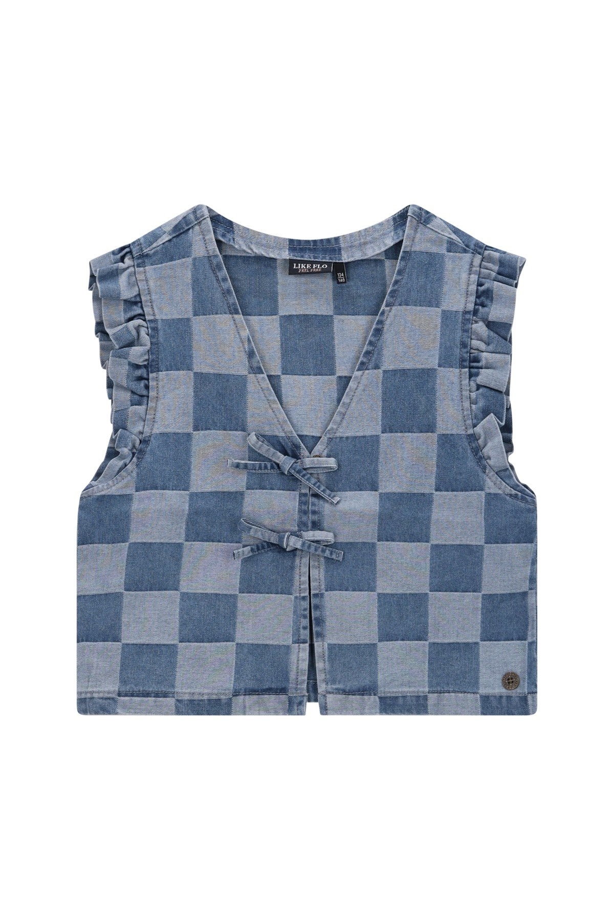 Like Flo winter gilet meisjes - blauw - Dia - nep strik sluiting afbeelding