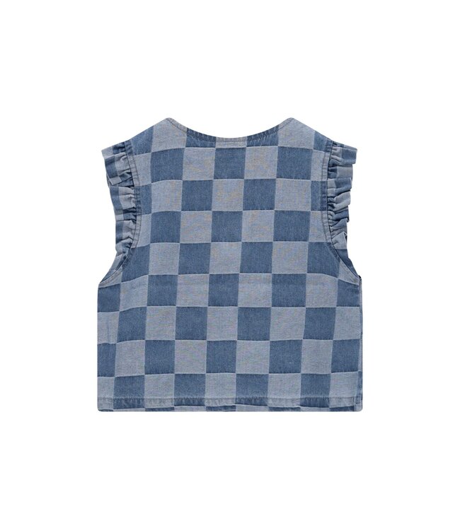 Like Flo winter gilet meisjes - blauw - Dia - nep strik sluiting