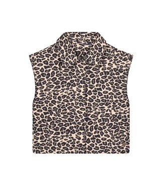 Like Flo winter gilet meisjes - blauw/beige - Dua - geweven - panter