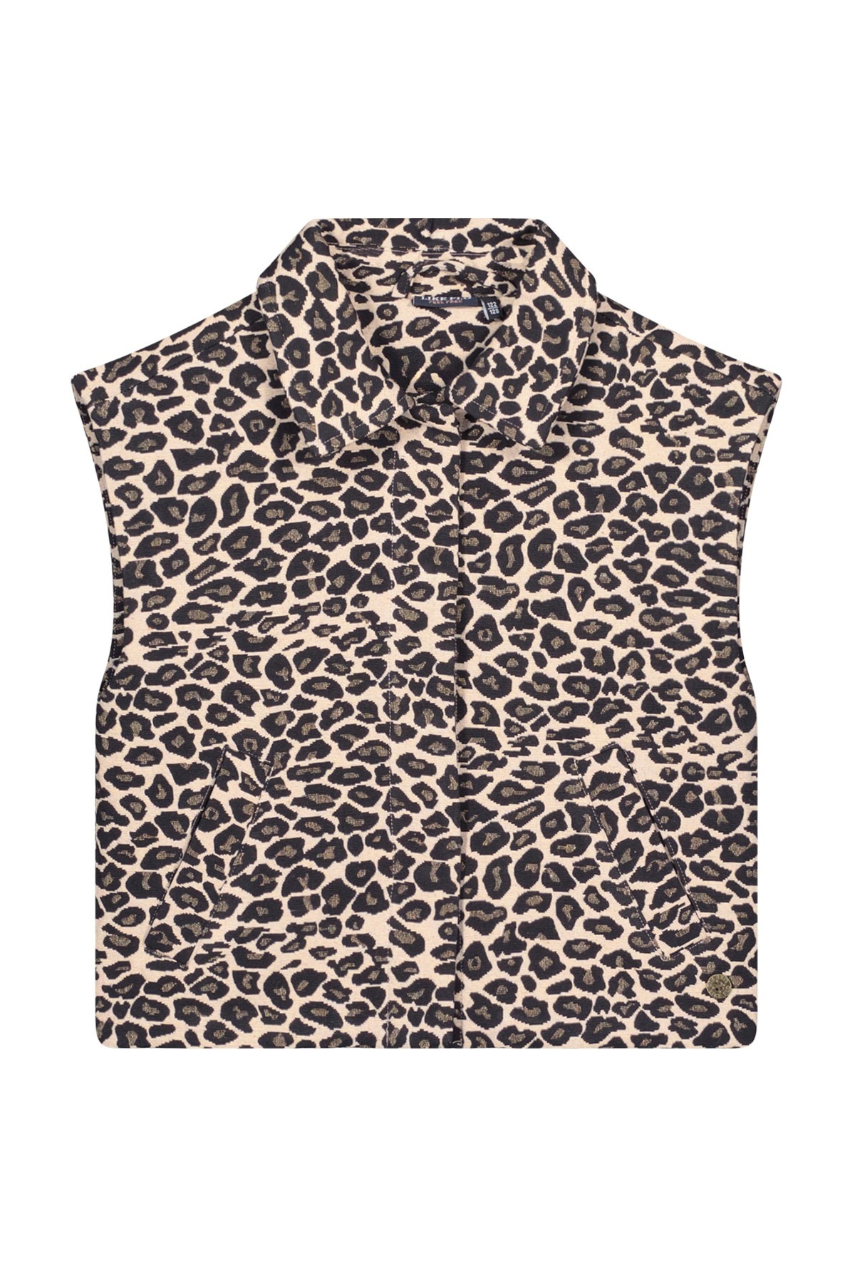 Like Flo winter gilet meisjes - blauw/beige - Dua - geweven - panter afbeelding