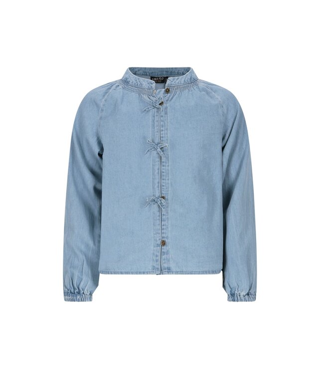 Like Flo winter blouse meisjes - blauw - Chei - chambrey - nep strik sluiting