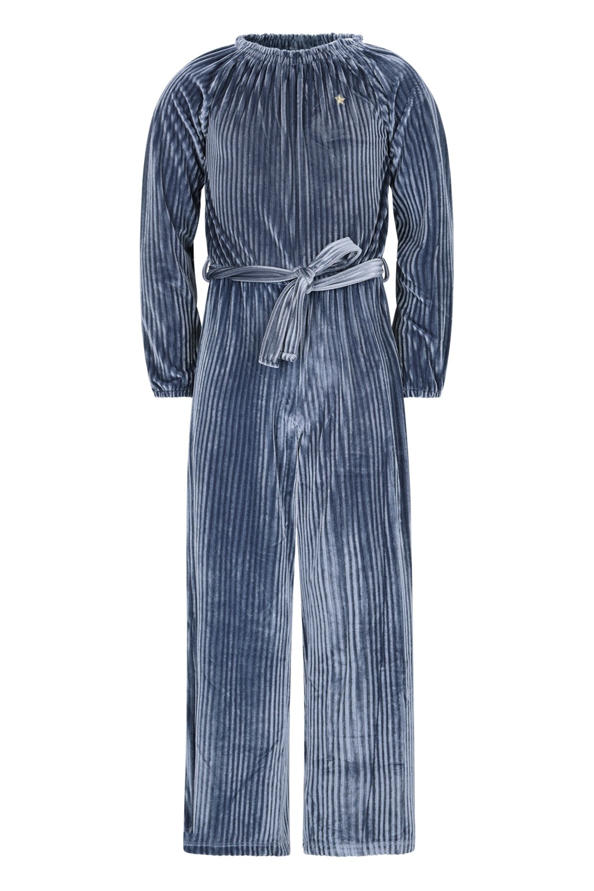 Like Flo winter velvet jumsuit meisjes - blauw - Bella afbeelding