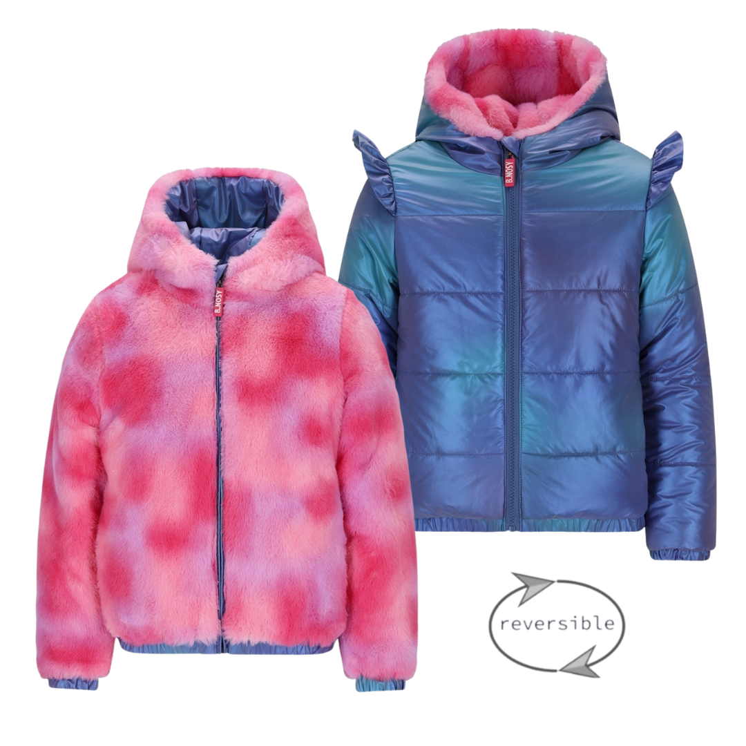 B.Nosy winter winterjas meisjes - navy blauw - Joy - reversible afbeelding