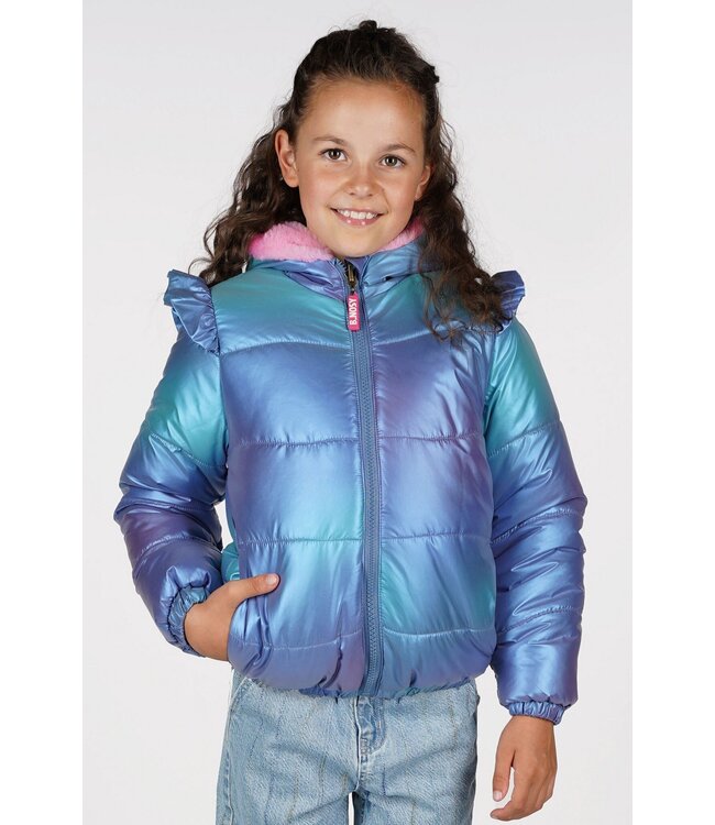 B.Nosy winter winterjas meisjes - navy blauw - Joy - reversible