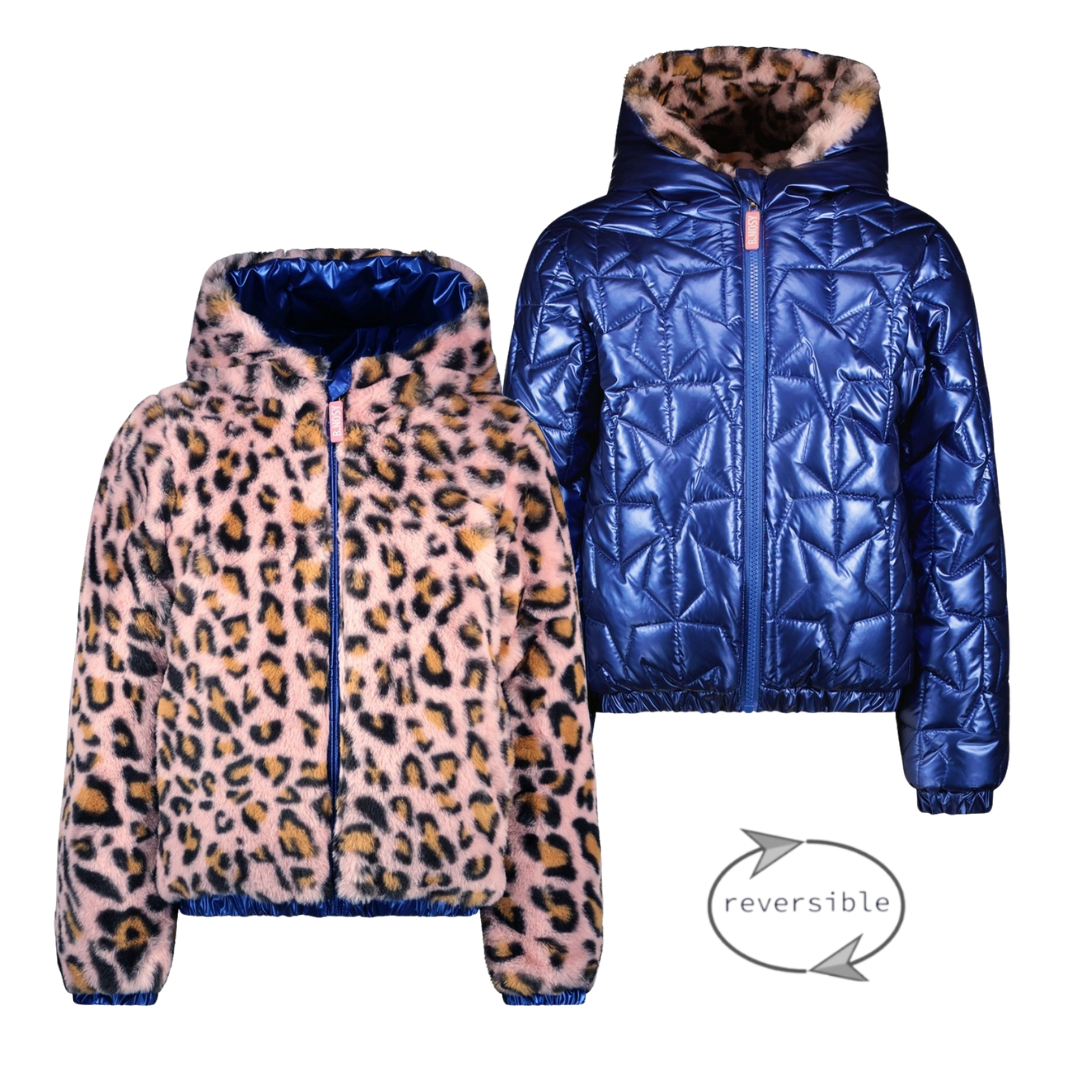 B.Nosy winter winterjas meisjes - navy blauw - Jessie - reversible afbeelding
