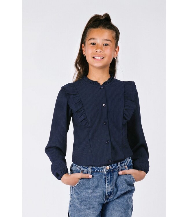 B.Nosy winter blouse meisjes - navy blauw - Beau