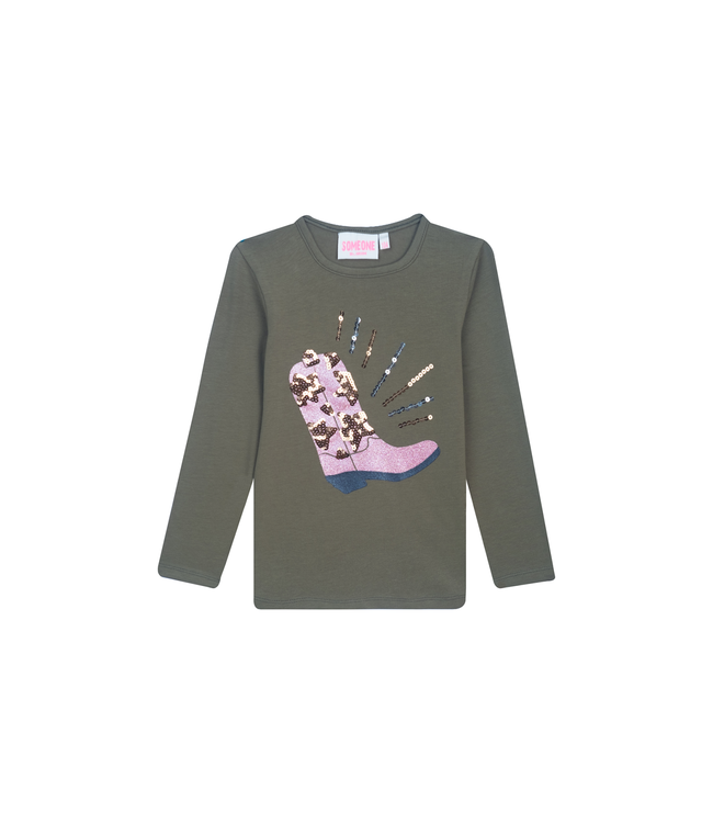 Someone winter t-shirt meisjes - khaki groen - longsleeve - Daphne