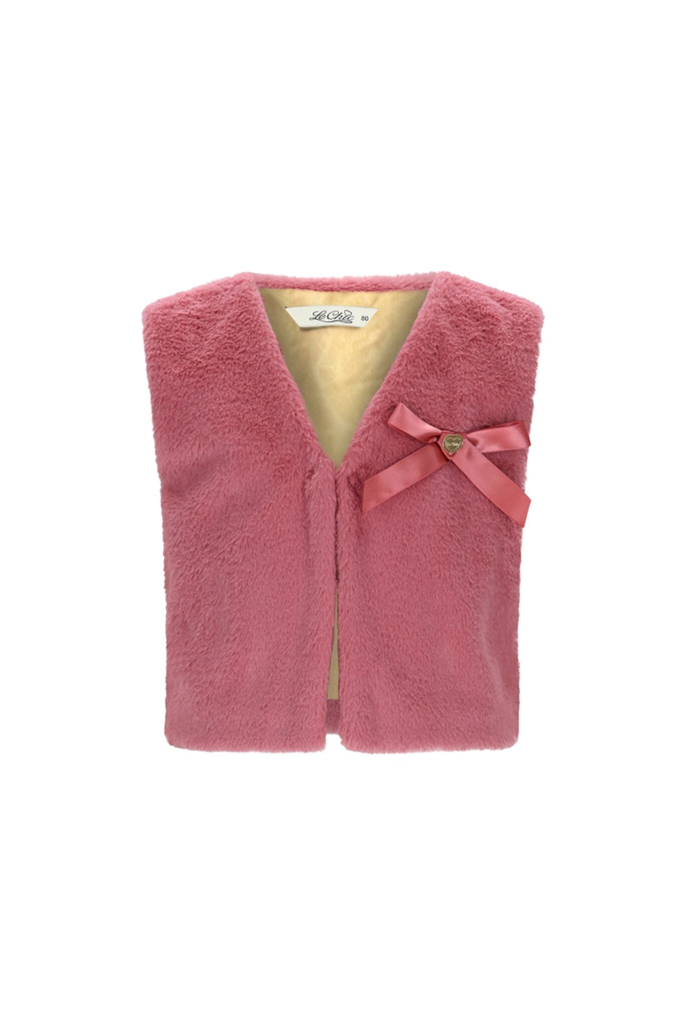 Le Chic winter gilet meisjes - roze - Eloisa - furry afbeelding