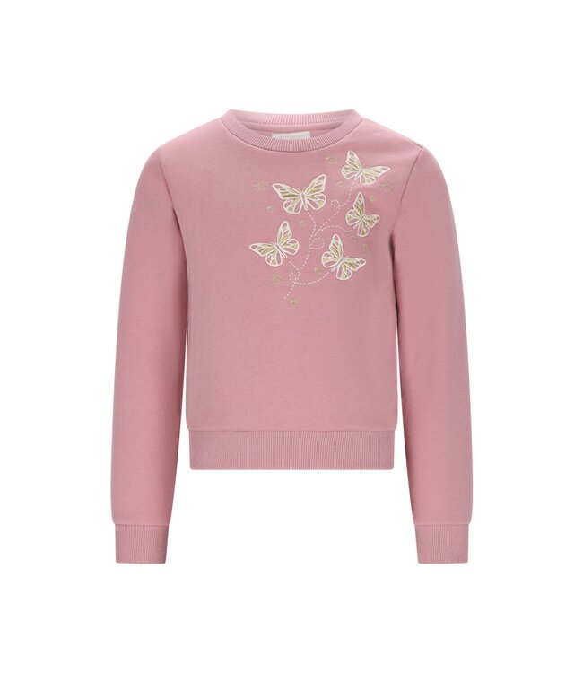 Le Chic winter sweater meisjes - roze - Odette - vlinders