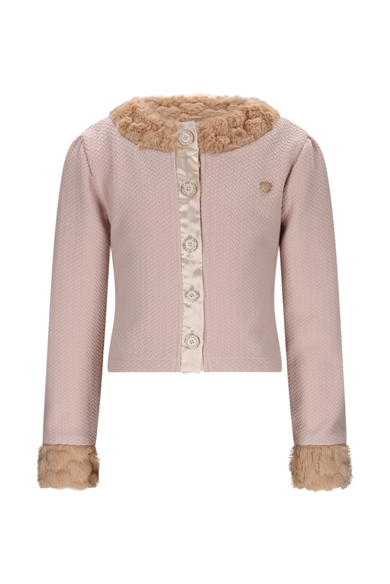 Le Chic winter vest meisjes - zacht bruin - Orleans - bontrand afbeelding