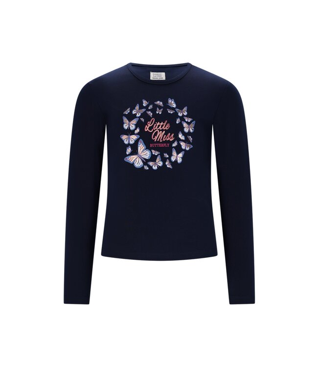 Le Chic winter t-shirt meisjes - navy blauw - Norma - vlinder