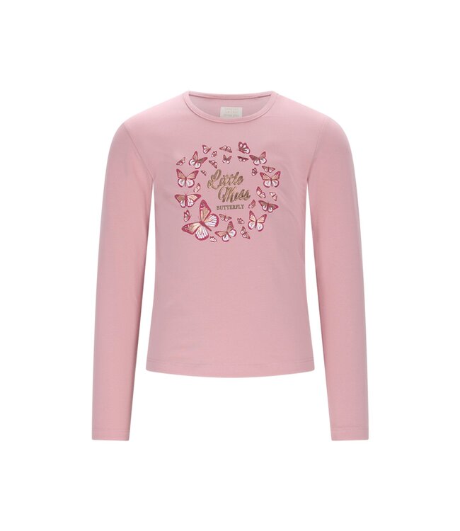 Le Chic winter t-shirt meisjes - roze - Norma - vlinder