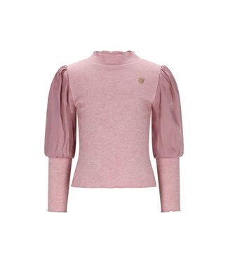 Le Chic winter top meisjes - roze - Noxnu - puffy mouw