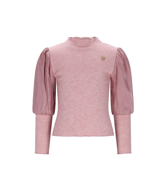 Le Chic winter top meisjes - roze - Noxnu - puffy mouw
